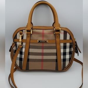 🎀 SOLD 🎀 Burberry Bridle Calfskin House Check Small Orchard Bowling Bag